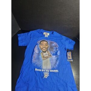 Majestic NBA Oklahoma City Thunder Kevin Durant Caricature Shirt Youth Med NEW